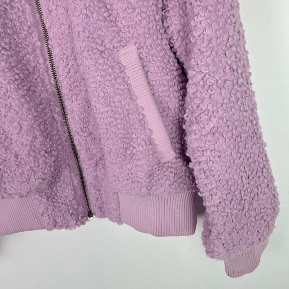 NWT Universal Thread Collared Sherpa Bomber Jacket Mauve Magic Size Large L NEW - Picture 5 of 14